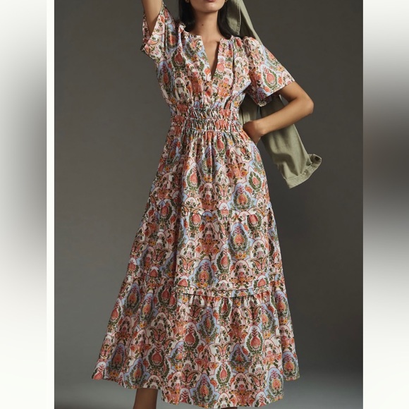 NWT Anthropologie Maeve The Somerset Maxi Dress Med *hemmed* - Picture 1 of 6